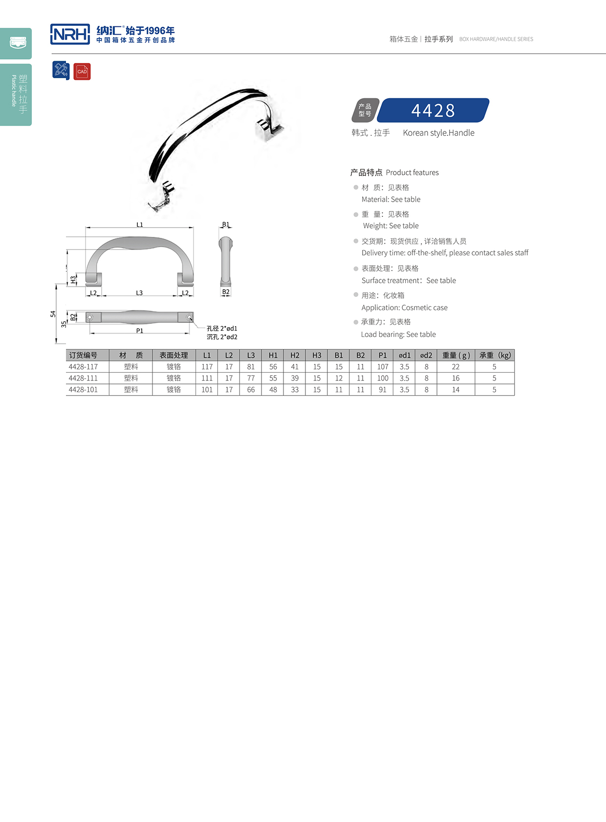 納匯/NRH 4428 演藝箱提手